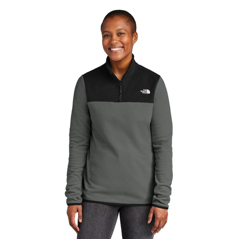 STRAYER The North Face® Ladies Glacier 1/4-Zip Fleece - Asphalt Grey/ TNF Black