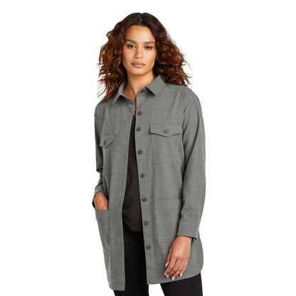 NEW STRAYER Mercer+Mettle™ Women’s Long Sleeve Twill Overshirt - Light Anchor Grey Heather