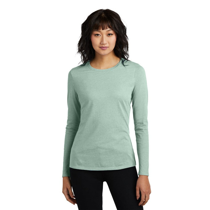 NEW STRAYER District® Women’s Perfect Blend® CVC Long Sleeve Tee - Heathered Dusty Sage