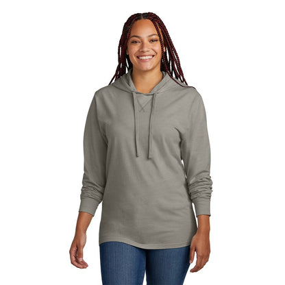 NEW STRAYER Allmade® Unisex Mineral Dye Organic Cotton Hoodie Tee - Driftwood Grey