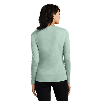 NEW STRAYER District® Women’s Perfect Blend® CVC Long Sleeve Tee - Heathered Dusty Sage