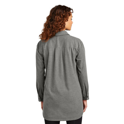 NEW STRAYER Mercer+Mettle™ Women’s Long Sleeve Twill Overshirt - Light Anchor Grey Heather