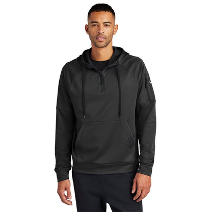 STRAYER Nike Therma-FIT Pocket 1/4-Zip Fleece Hoodie - BLACK