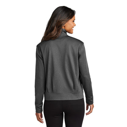 NEW STRAYER Port Authority® Ladies C-FREE® Double Knit Full-Zip - Grey Steel Heather