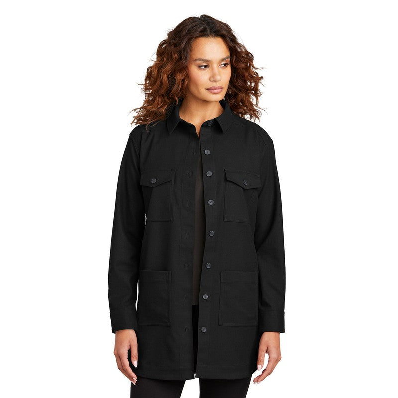 STRAYER Mercer+Mettle™ Women’s Long Sleeve Twill Overshirt - Deep Black