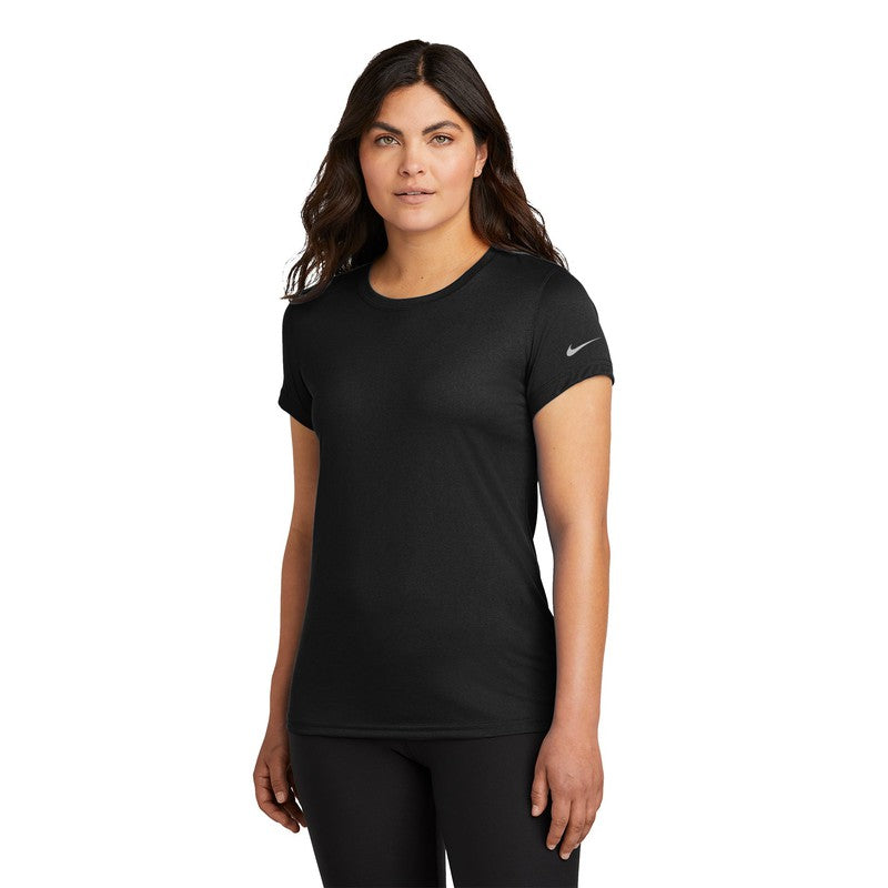 NEW STRAYER Nike Ladies Swoosh Sleeve rLegend Tee - BLACK