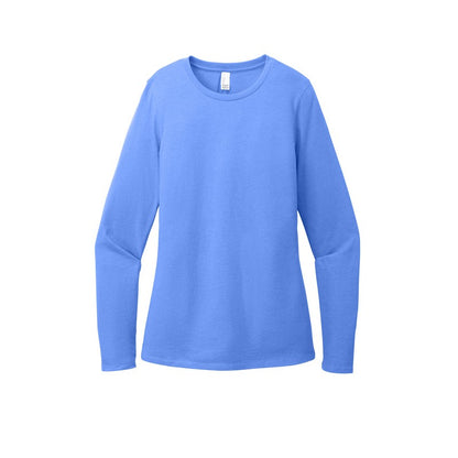 NEW STRAYER District® Women’s Perfect Blend® CVC Long Sleeve Tee - Heathered Royal