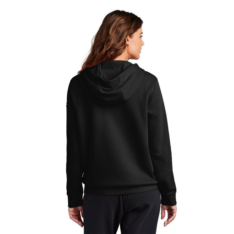 STRAYER Nike Ladies Club Fleece Sleeve Swoosh Full-Zip Hoodie - BLACK