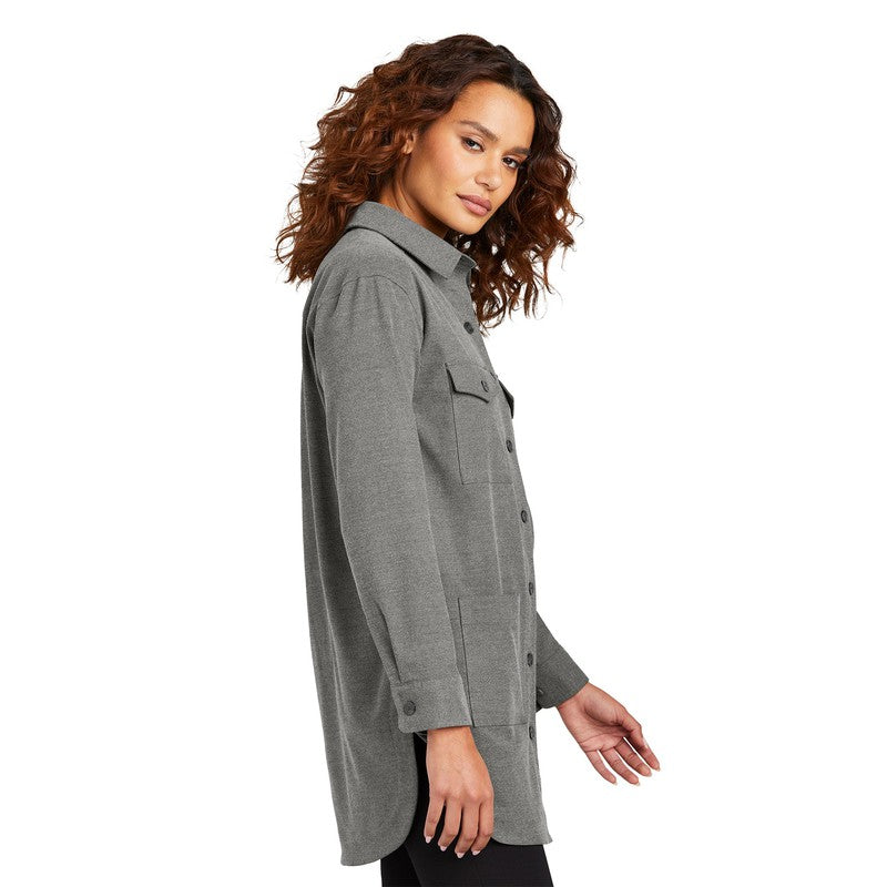 NEW STRAYER Mercer+Mettle™ Women’s Long Sleeve Twill Overshirt - Light Anchor Grey Heather