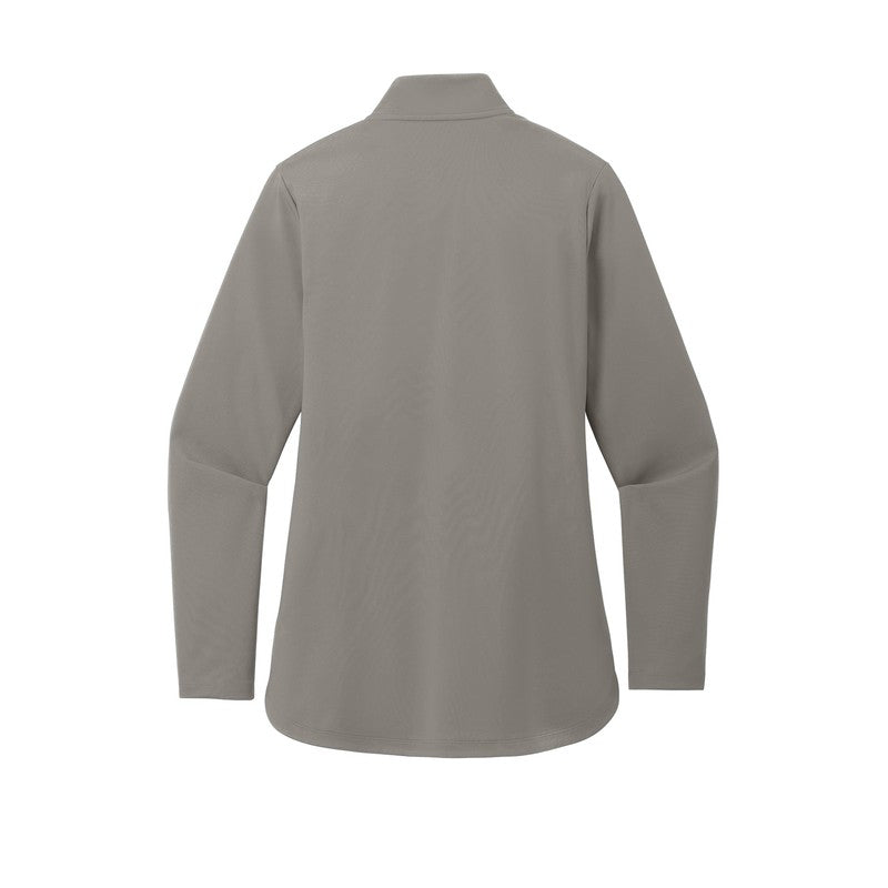 STRAYER Port Authority® Ladies C-FREE® Double Knit 1/4-Zip - Smoke Grey