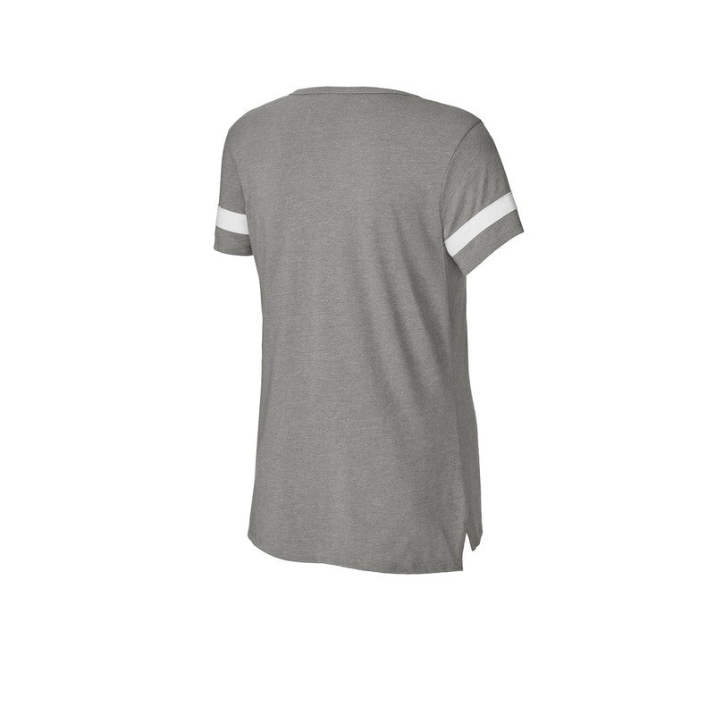 NEW STRAYER Sport-Tek® Ladies Halftime Notch Neck Tee - Vintage Heather/ White