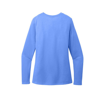 NEW STRAYER District® Women’s Perfect Blend® CVC Long Sleeve Tee - Heathered Royal