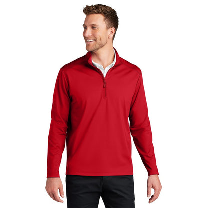 NEW STRAYER Port Authority® C-FREE® Double Knit 1/4-Zip - Rich Red