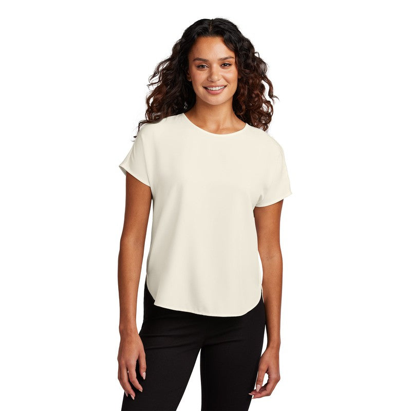 STRAYER Mercer+Mettle™ Women's Stretch Crepe Crew - Ivory Chiffon