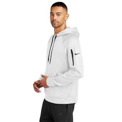 NEW STRAYER Nike Therma-FIT Pocket Pullover Fleece Hoodie - WHITE