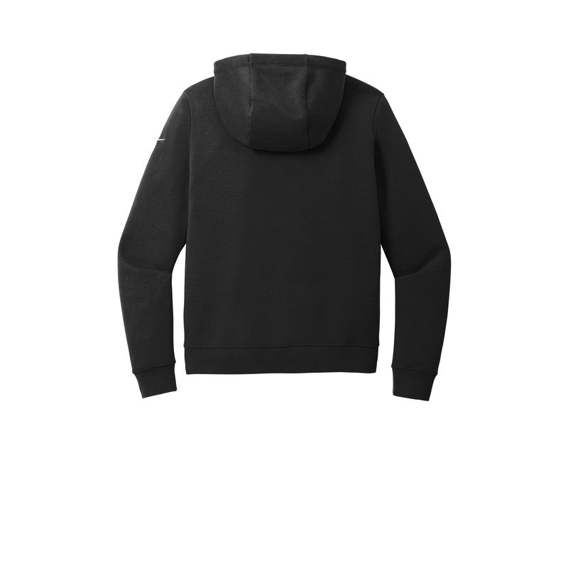 NEW STRAYER Nike Ladies Club Fleece Sleeve Swoosh Pullover Hoodie - BLACK