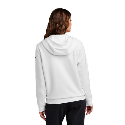 NEW STRAYER Nike Ladies Club Fleece Sleeve Swoosh Full-Zip Hoodie - WHITE