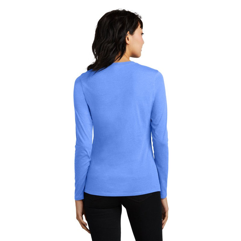 STRAYER District® Women’s Perfect Blend® CVC Long Sleeve Tee - Heathered Royal