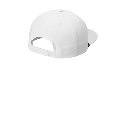 NEW STRAYER Port Authority® 5-Panel Poly Rope Cap - WHITE/BLACK