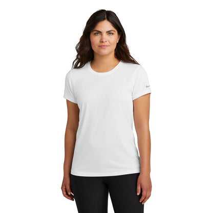 NEW STRAYER Nike Ladies Swoosh Sleeve rLegend Tee - White