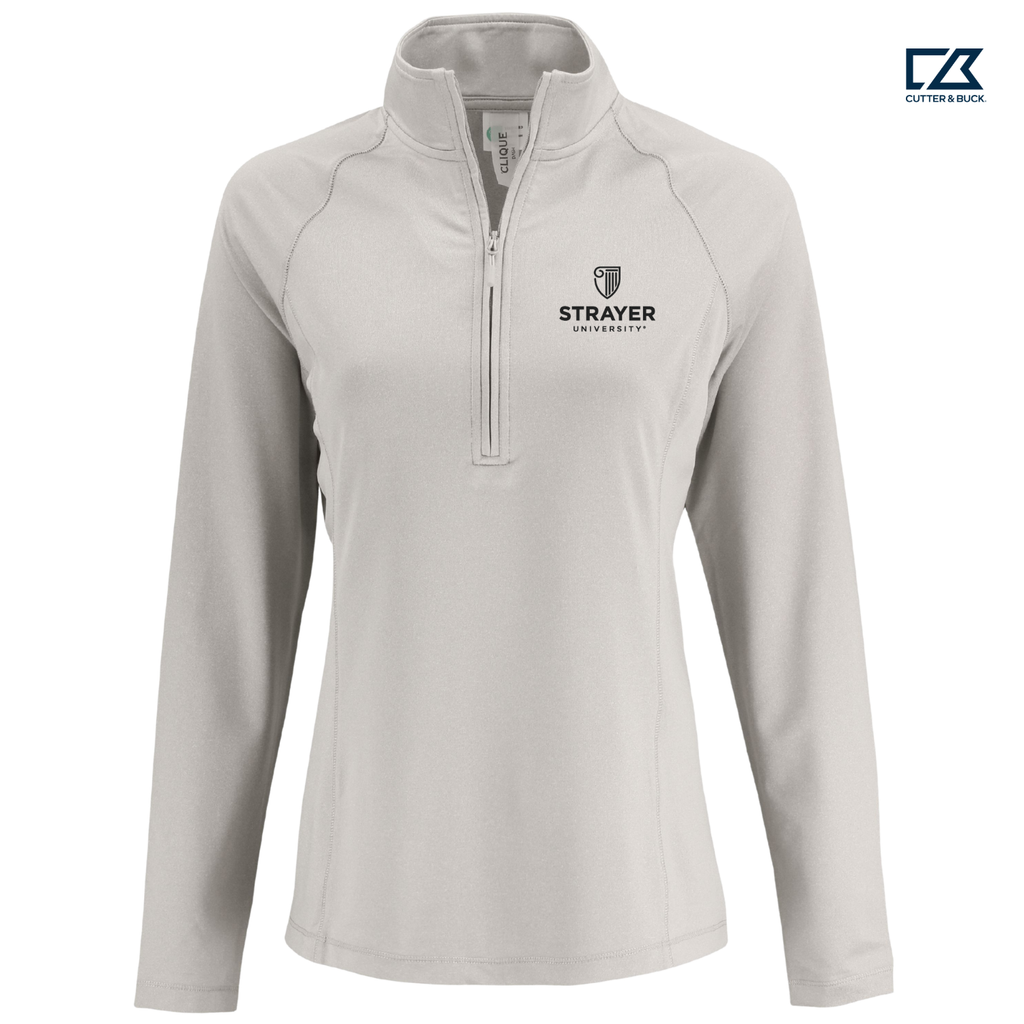 STRAYER Clique Dash Recycled Women's Quarter Zip Sweatshirt - Silver Grey Heather