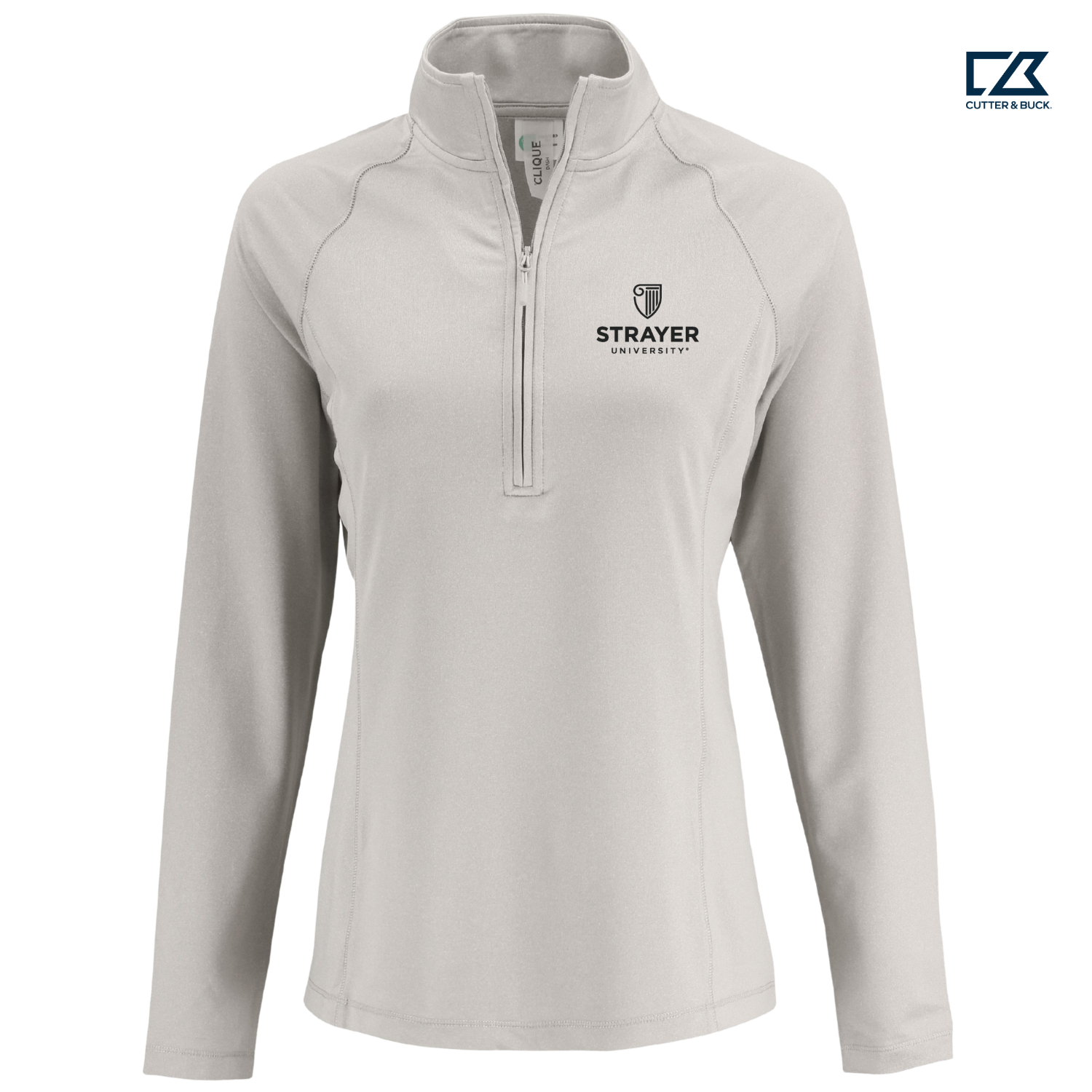 STRAYER Clique Dash Recycled Women's Quarter Zip Sweatshirt - Silver Grey Heather