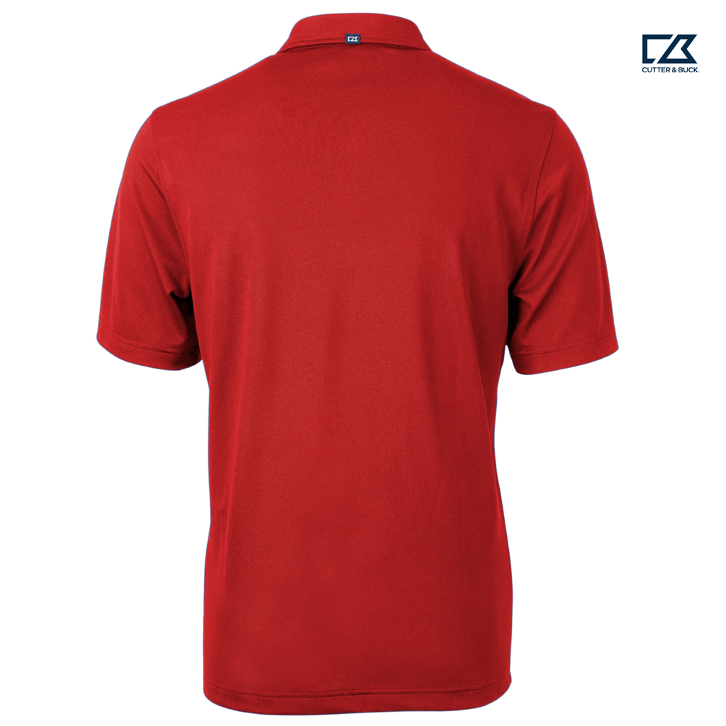 STRAYER Cutter & Buck Virtue Recycled Featherlight Pique Mens Polo - Red