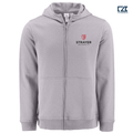 STRAYER Clique Drive Recycled Unisex Full Zip Hooded Sweatshirt - Grey Melange