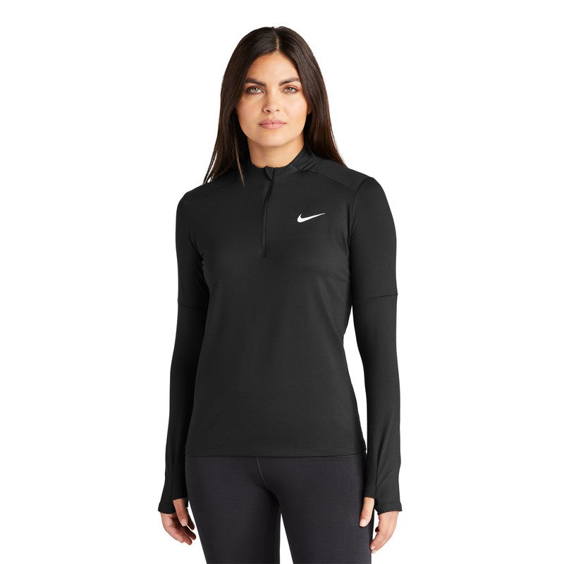 NEW STRAYER Nike Ladies Dri-FIT Element 1/2-Zip Top - BLACK