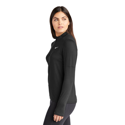 NEW STRAYER Nike Ladies Dri-FIT Element 1/2-Zip Top - BLACK