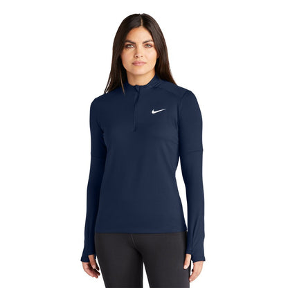 NEW STRAYER Nike Ladies Dri-FIT Element 1/2-Zip Top - NAVY