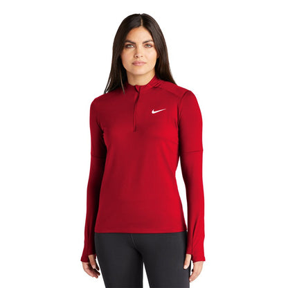 NEW STRAYER Nike Ladies Dri-FIT Element 1/2-Zip Top - SCARLET