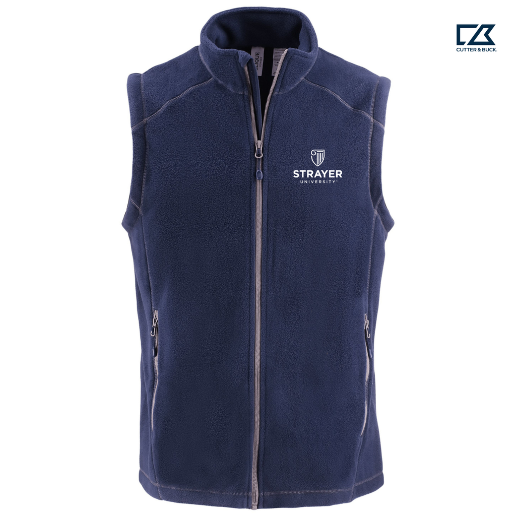 STRAYER Clique Powder Recycled Fleece Mens Full Zip Vest - Dark Navy
