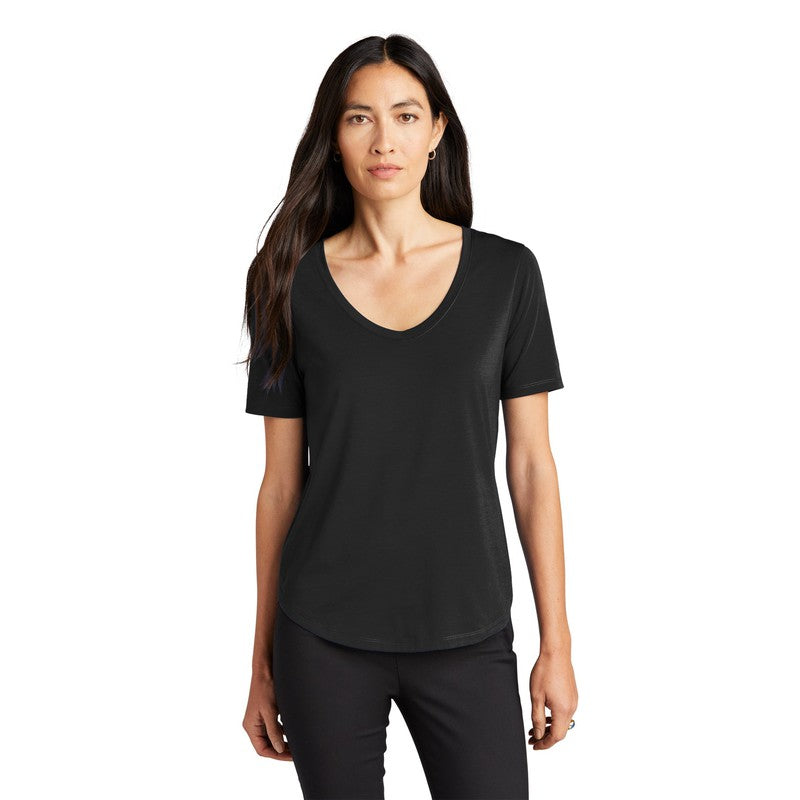 STRAYER MERCER+METTLE™ Women’s Stretch Jersey Relaxed Scoop - Deep Black