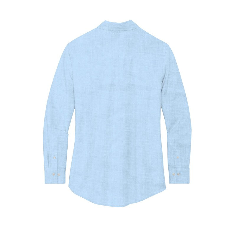 NEW STRAYER Mercer+Mettle™ Women’s Long Sleeve Stretch Woven Shirt - Air Blue End On End