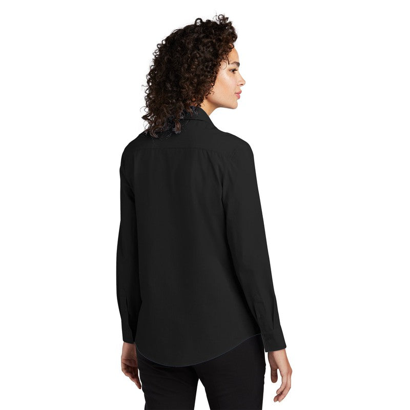 NEW STRAYER Mercer+Mettle™ Women’s Long Sleeve Stretch Woven Shirt - Deep Black