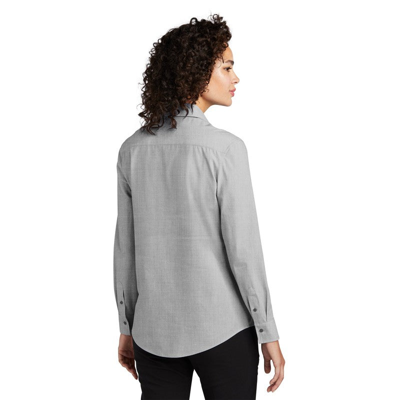 STRAYER Mercer+Mettle™ Women’s Long Sleeve Stretch Woven Shirt - Gusty Grey End On End