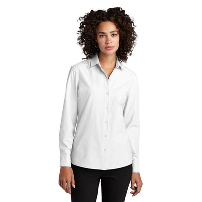 NEW STRAYER Mercer+Mettle™ Women’s Long Sleeve Stretch Woven Shirt - WHITE