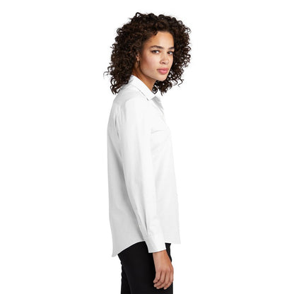 NEW STRAYER Mercer+Mettle™ Women’s Long Sleeve Stretch Woven Shirt - WHITE