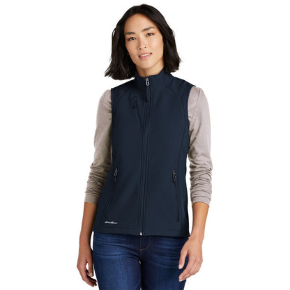 NEW STRAYER Eddie Bauer® Ladies Stretch Soft Shell Vest - River Blue Navy