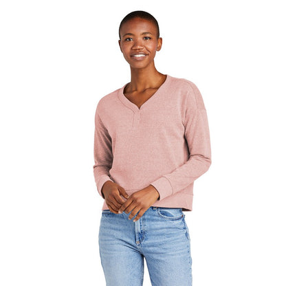 NEW STRAYER District® Women’s Perfect Tri® Fleece V-Neck Sweatshirt - Blush Frost