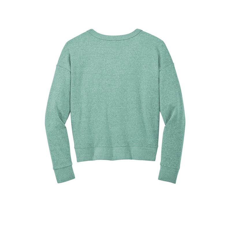 NEW STRAYER District® Women’s Perfect Tri® Fleece V-Neck Sweatshirt - Heathered Eucalyptus Blue