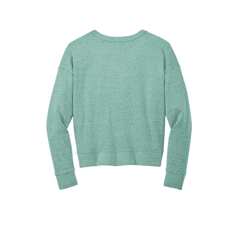 STRAYER District® Women’s Perfect Tri® Fleece V-Neck Sweatshirt - Heathered Eucalyptus Blue