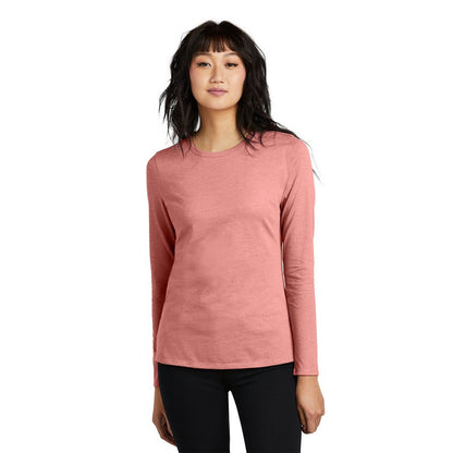 NEW STRAYER District® Women’s Perfect Blend® CVC Long Sleeve Tee - Blush Frost