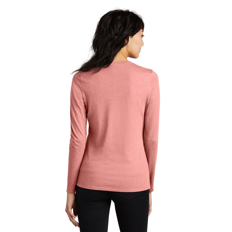 STRAYER District® Women’s Perfect Blend® CVC Long Sleeve Tee - Blush Frost
