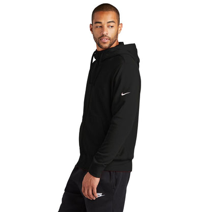 NEW STRAYER Nike Club Fleece Sleeve Swoosh Full-Zip Hoodie - BLACK