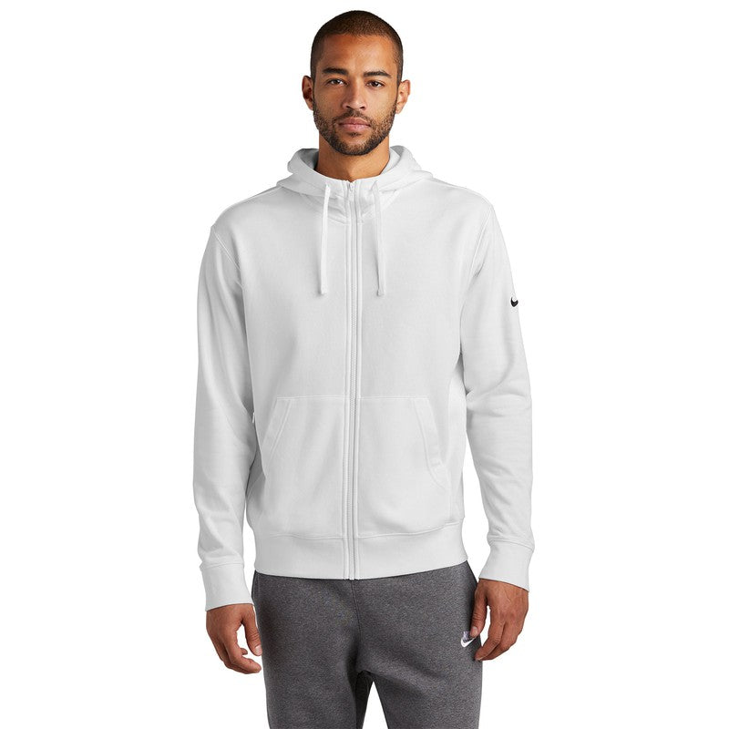 STRAYER Nike Club Fleece Sleeve Swoosh Full-Zip Hoodie - WHITE