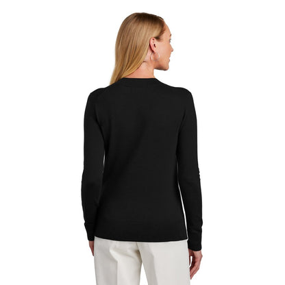 NEW STRAYER Brooks Brothers® Women’s Cotton Stretch V-Neck Sweater - Deep Black