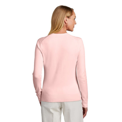 NEW STRAYER Brooks Brothers® Women’s Cotton Stretch V-Neck Sweater - Pearl Pink