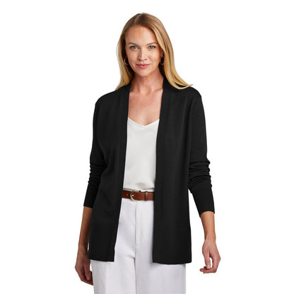 NEW STRAYER Brooks Brothers® Women’s Cotton Stretch Long Cardigan Sweater - Deep Black